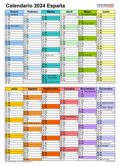 Calendario 2024 En Word Excel Y Pdf Calendarpedia Reverasite