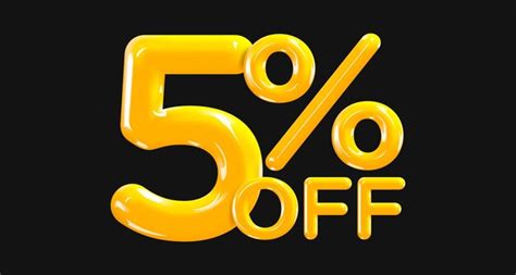 Premium Vector 5 Percent Off Discount Creative Composition Of Golden