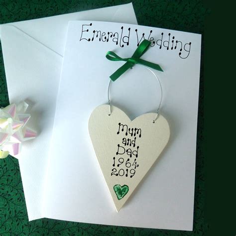 Personalised Emerald Wedding Anniversary Card By Country Heart