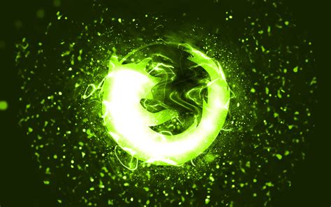 Download Wallpapers Mozilla Lime Logo 4k Lime Neon Lights Creative