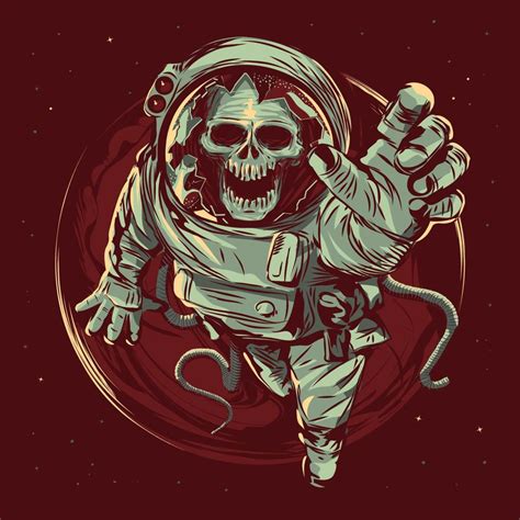 Dead Astronaut Skull Space 7492020 Vector Art At Vecteezy