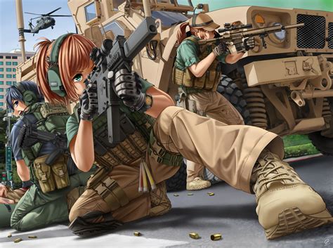 Anime Military Anime Warrior Military Girl