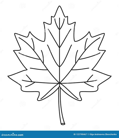 Line Art Black And White Maple Leaf Stock Vector Illustration Of