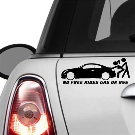 1pc No Free Rides Gas Or Ass Funny Car Window Funny Sticker Waterproof
