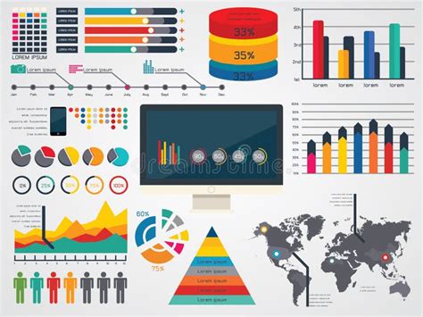 Vector Illustration Of Infographic Stock Vector Illustration Of Graph Data