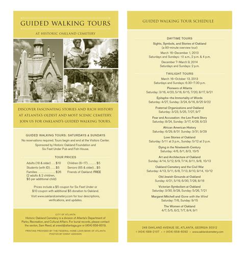 Oakland Cemetery Twilight Tour Brochure | Official Georgia Tourism