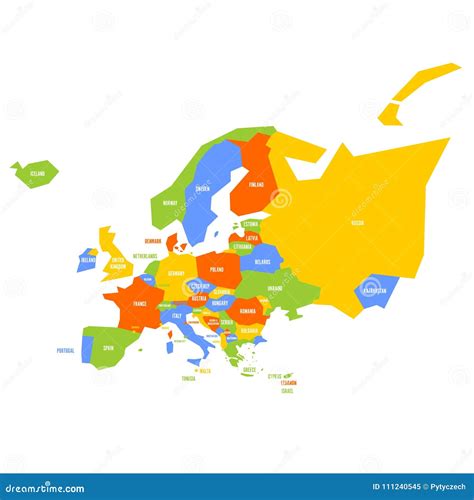 Very Simplified Infographical Political Map Of Europe Simple Geometric