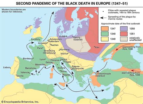 Black Death Map Students Britannica Kids Homework Help