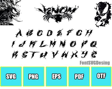 Venom Font Venom Alphabet Venom Svg Venom Vector Venom Etsy