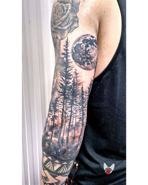 Https://techalive.net/tattoo/forest Sleeve With Moon Tattoo Designs