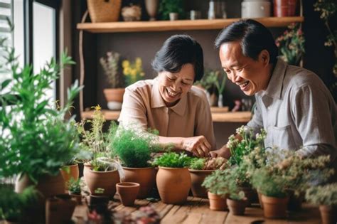 Premium Ai Image Couple Caring Their Houseplants Or Working Florist