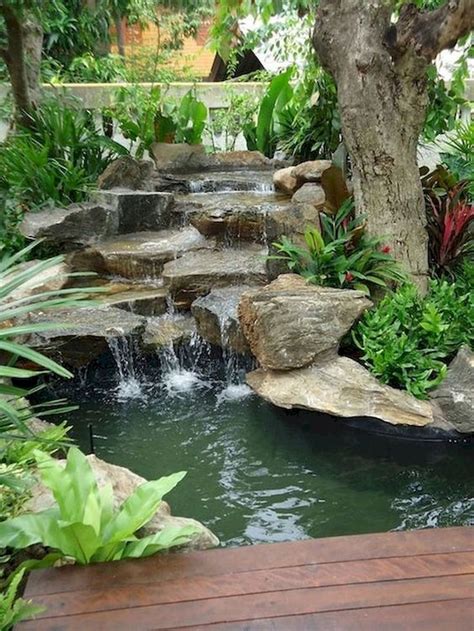 55 Fresh And Beautiful Backyard Ponds And Waterfall Garden Ideas