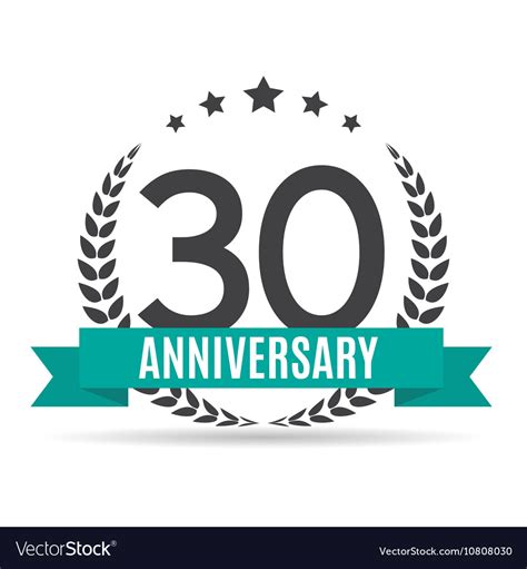 Template Logo 30 Years Anniversary Royalty Free Vector Image