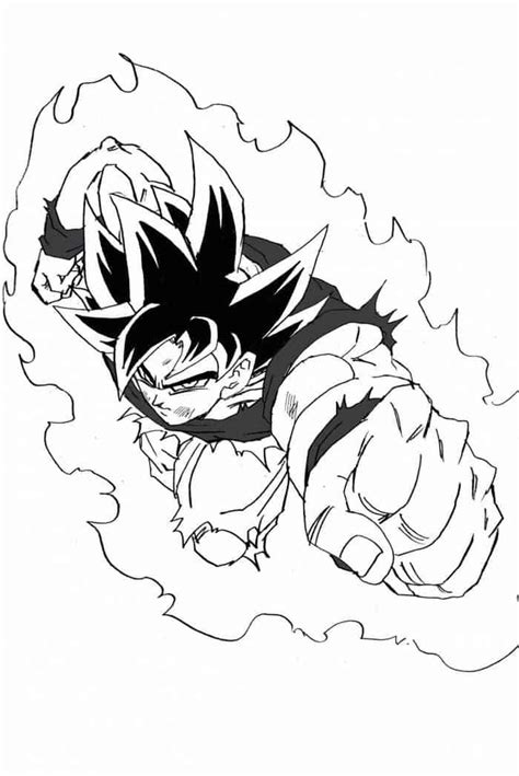 Buy dragon ball z super goku super saiyan animation art 18x24. Goku Ultra Instinct Coloring Pages | Anime dragon ball ...