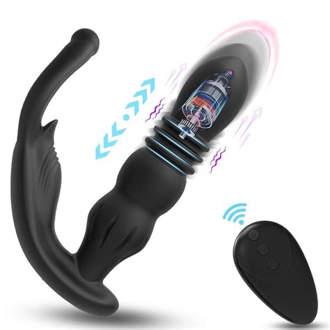 remote control silicone stretching anal vibrator thrusting prostate stimulator testis massager