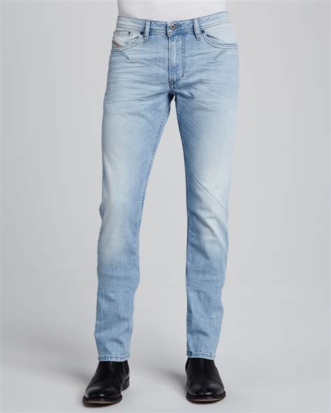 Lyst Diesel Shoiner Super Light Wash Slimfit Skinny Jeans In Blue For Men
