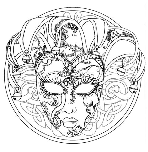 Die 17 besten bilder zu mandalas. Mandala venice carnival mask - M&alas Adult Coloring Pages