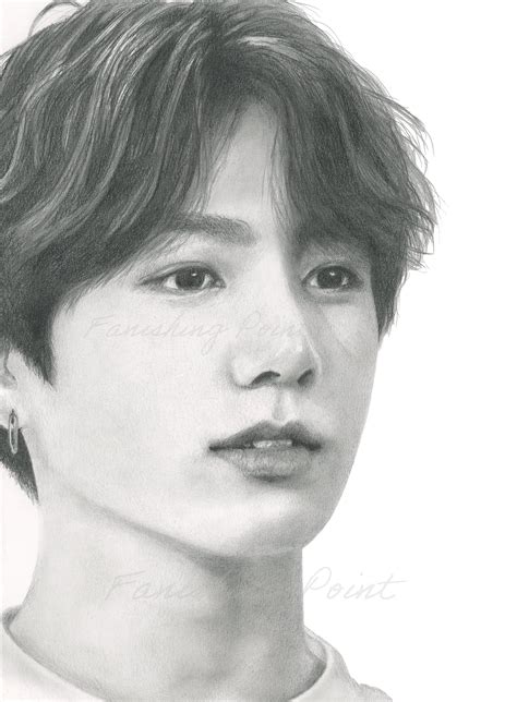 BTS Jungkook Pencil Drawing PRINT From Original Fanart Lupon Gov Ph