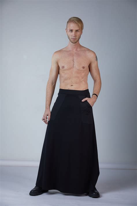 black men s maxi skirt with pockets sk p