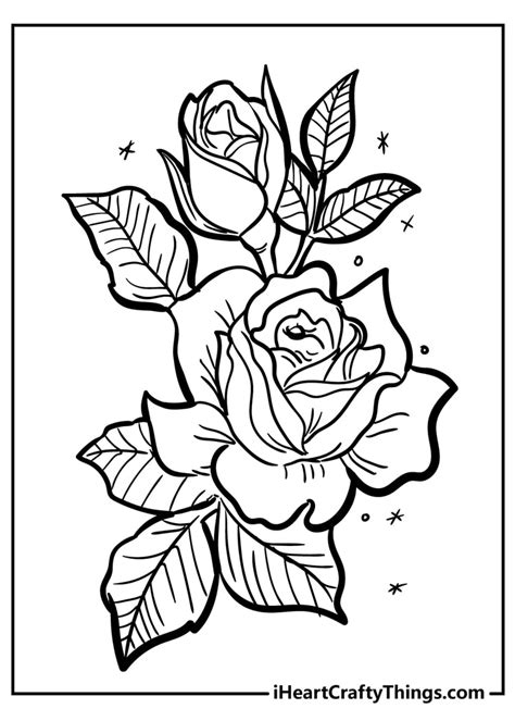 Drawings Roses Nature Printable Coloring Pages Rose Coloring Pages