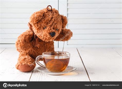 Teddy bear images with good morning quotes. Bonjour avec l'ours en peluche — Photographie ...