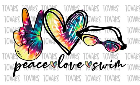 Peace Love Swim Tie Dye Sublimation Digital Download Swim Png Etsy