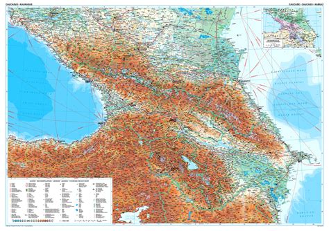 Caucasus Geographical Map Maphuen