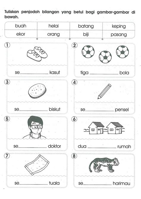 Penjodoh bilangan tidak juga diperlukan untuk menghitung kata nama abstrak. Penjodoh Bilangan | Preschool learning activities, School ...