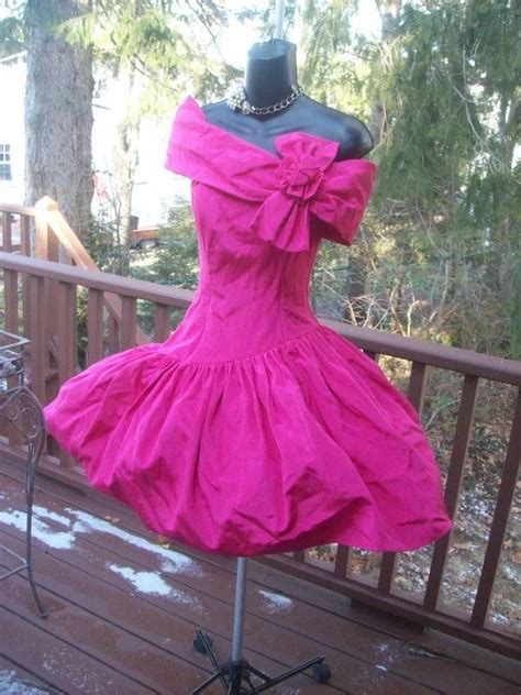 Vintage 80s Hot Pink Prom Party Dress Gunne Xs S Best In Show 80s
