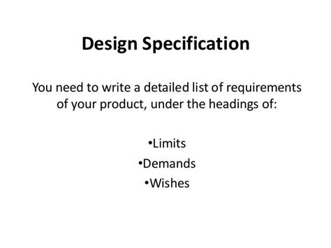 Design Specification