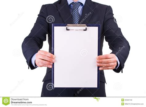 Businessman Holding A Clipboard Stock Image Image Of Notepad Career