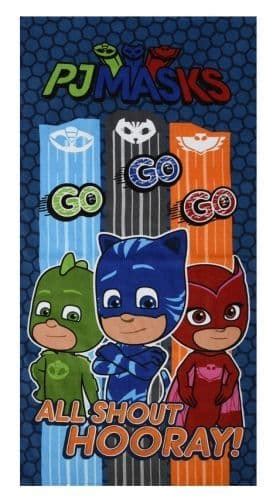Official Pj Masks All Shout Hooray Character 100 Cotton Beach Towel