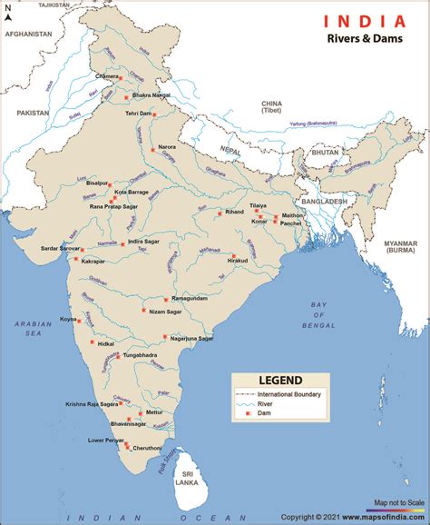 Find The Map Of India Showing Locations Of Major Dams And Reservoirs