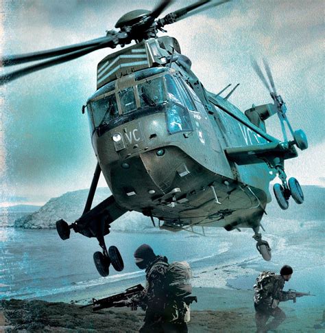 British Helicopter Landing Commandos During The Falklands War