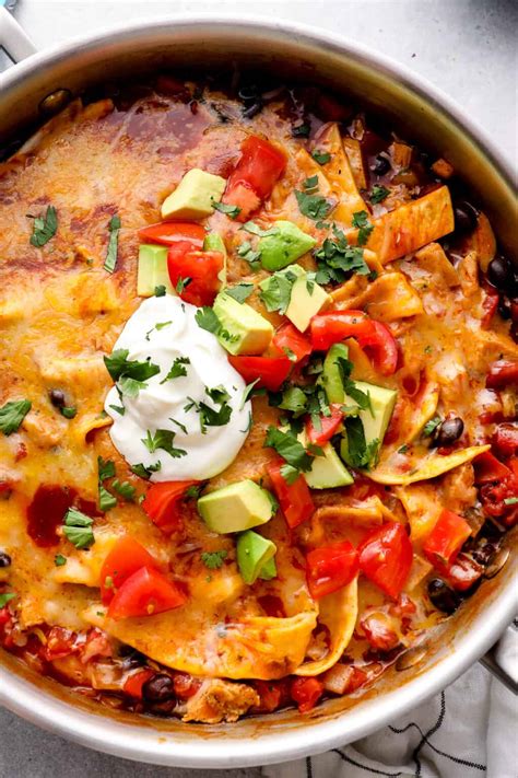 Chicken Enchilada Casserole Skillet Easy Chicken Recipes