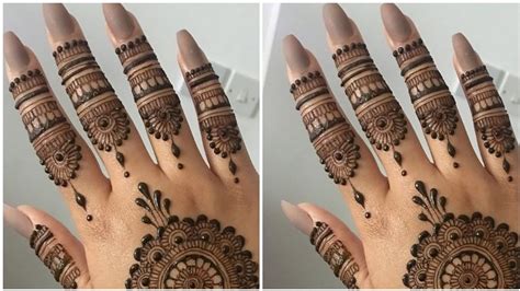 Simple Mehndi Design Back Hand Fingers