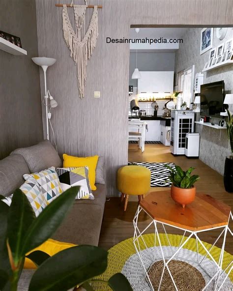 rekomendasi cantik ruang tamu  wallpaper minimalis  modern