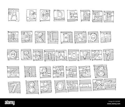 Real Hand Drawn Letters Font Written With A Pen Stock Photo Alamy