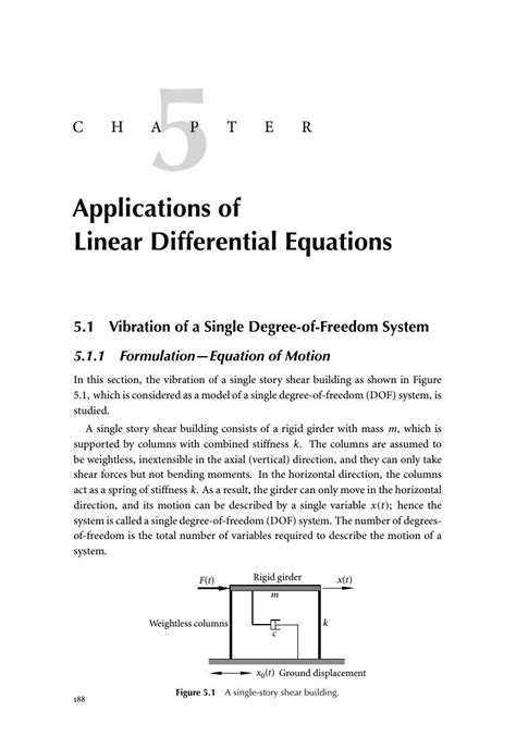 Applications Of Linear Differential Equations Chapter 5