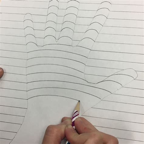 3d Hand Drawing With Lines