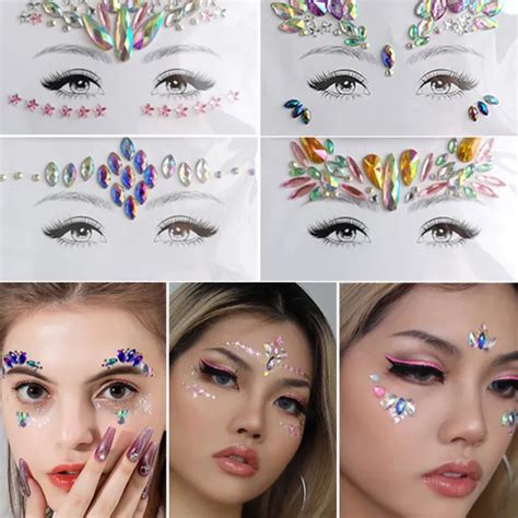 face jewels sticker make up adhesive temporary tattoo body art gems rhinestones~ 2 79 picclick