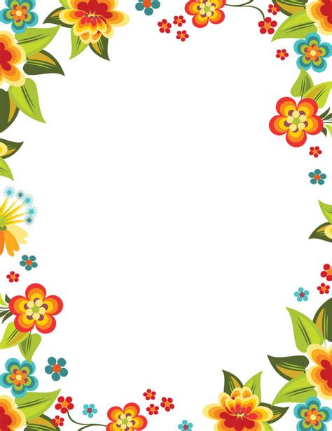 Flowers That Blossomed Letter Pad Flower Border Clipart Flower