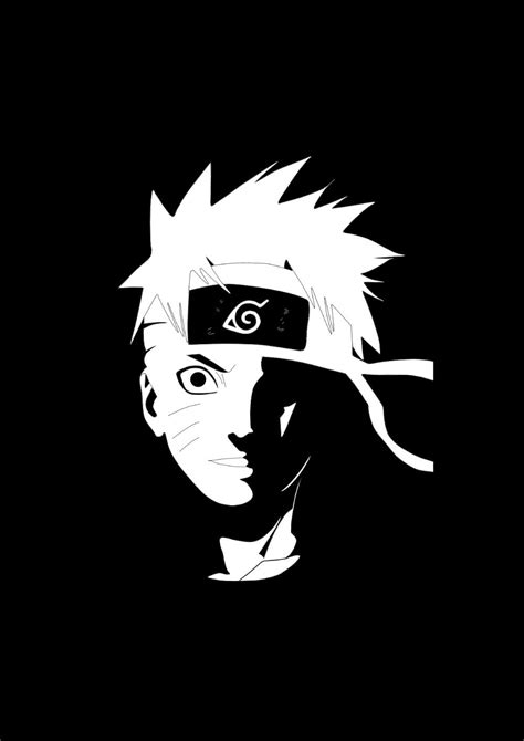Naruto And Kurama Wallpaper Black And White
