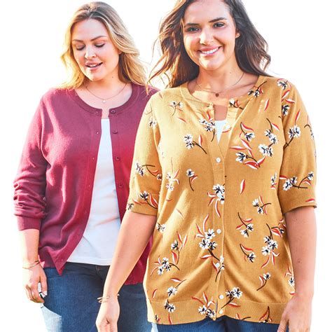 woman within woman within women s plus size perfect elbow length sleeve cardigan