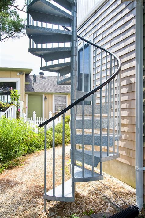 The massive collection of uniquely designed and contemporary looking. Galvanized Steel Spiral Stair | Outdoor stairs, Spiral ...