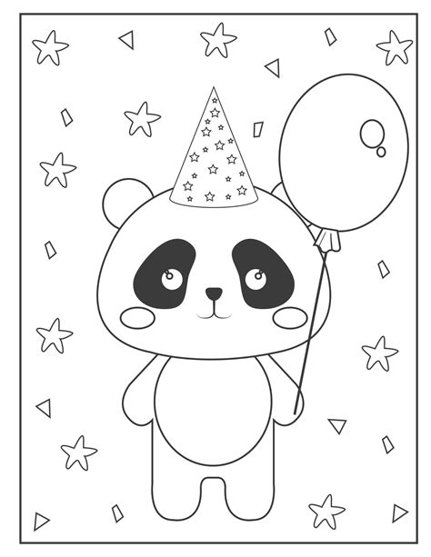 Coloriages Kawaii Panda à Imprimer