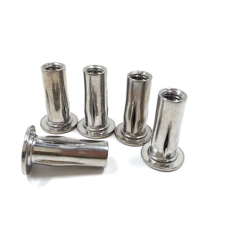 Stainless Steel Flat Head Pre Bulbed Plusnut Rivnuts Insert Slotted