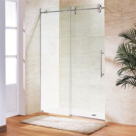 Vigo 48 Inch Clear Glass Frameless Sliding Shower Door 12636330
