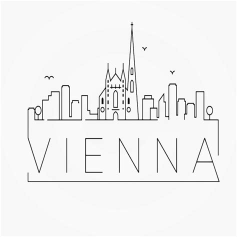 Vienna Vector Skyline European Capitals Svg Cdr Dxf Vienna Svg Austria