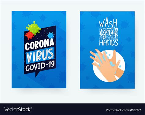 Coronavirus Covid19 19 Stop Pandemic 2020 Posters Vector Image